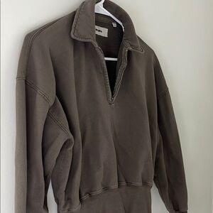 Buck Mason Size S Dark Olive Quarter-Zip